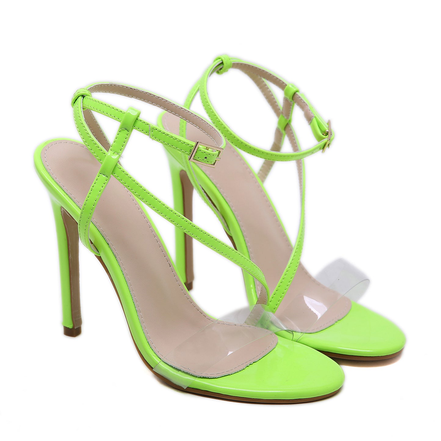 Fluorescent Sexy High Heel Sandals With Transparent Straps