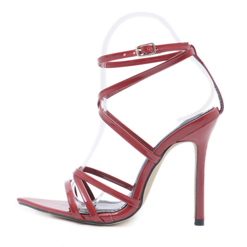 Net Red Pointed Toe High Heel Sandals Plus Size Women