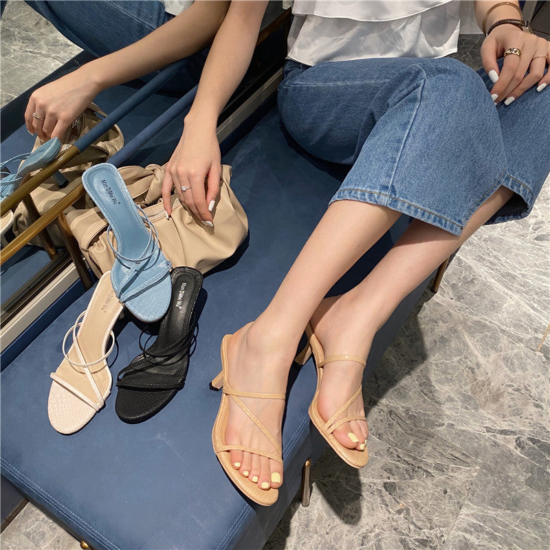 Summer New Style Korean Stiletto Sandals Slippers