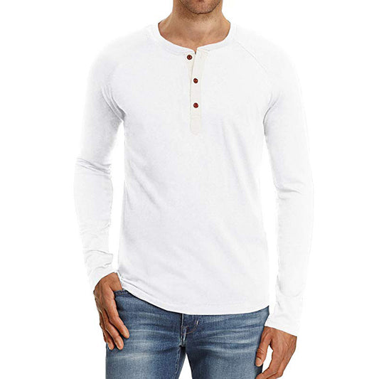 Raglan Long Sleeve Solid Color Plus Size Men's T-Shirt