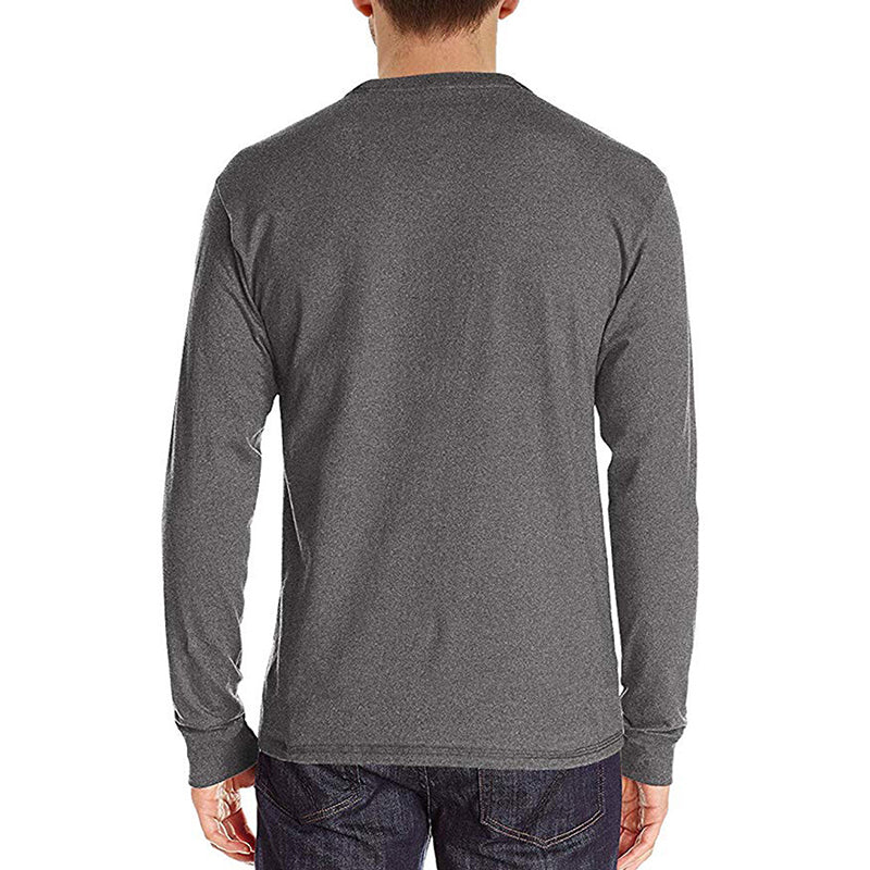 Raglan Long Sleeve Solid Color Plus Size Men's T-Shirt