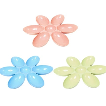 Petal Shaped Shallow Mouth Multi-rice Bowl Multi-dining Food Bowl Cat Bowl Flower-shaped Split Food