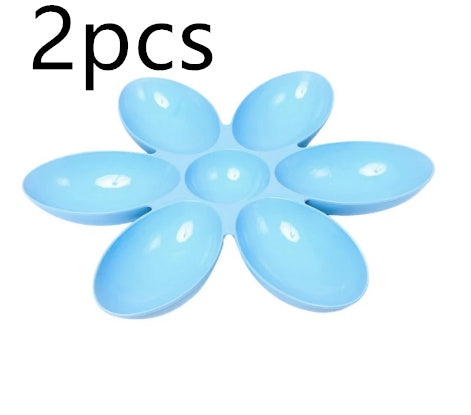 Petal Shaped Shallow Mouth Multi-rice Bowl Multi-dining Food Bowl Cat Bowl Flower-shaped Split Food