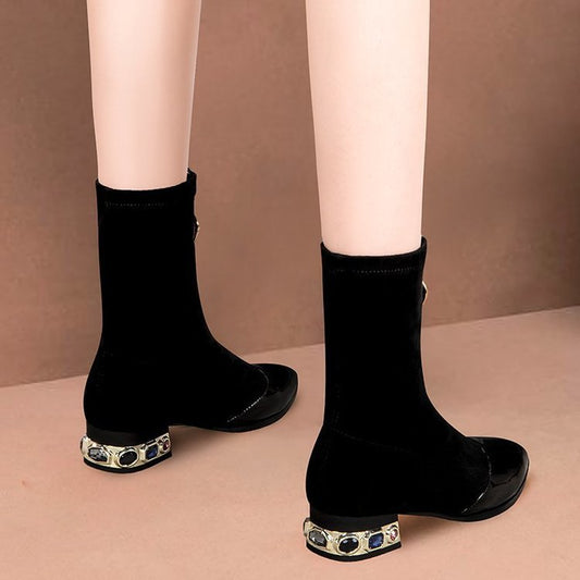 Simple Casual Women's Boots With Pointed Zipper