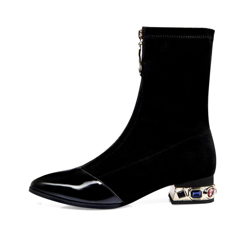 Simple Casual Women's Boots With Pointed Zipper