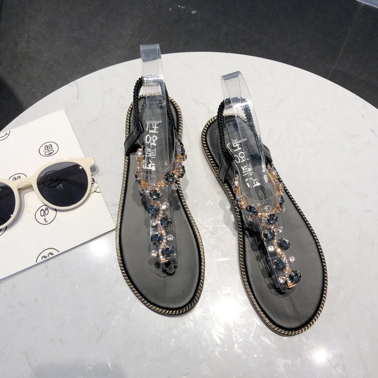 New Korean Style Roman Sandals Flat Heel Beach Shoes
