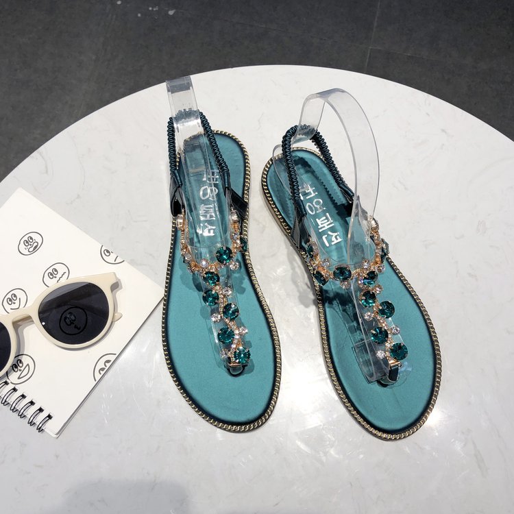 New Korean Style Roman Sandals Flat Heel Beach Shoes