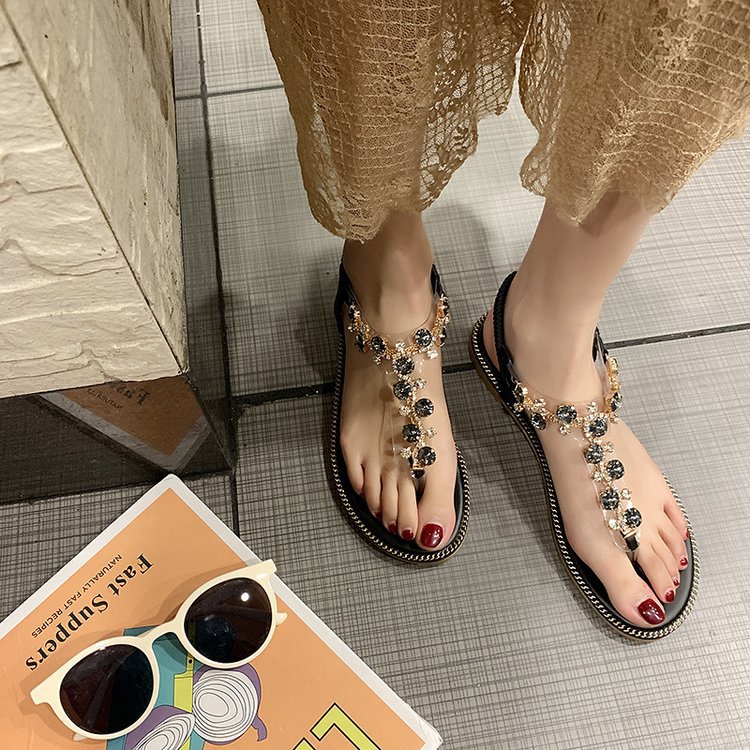 New Korean Style Roman Sandals Flat Heel Beach Shoes