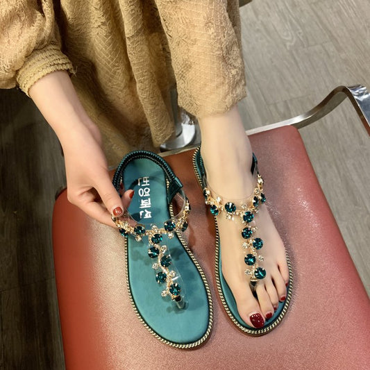 New Korean Style Roman Sandals Flat Heel Beach Shoes