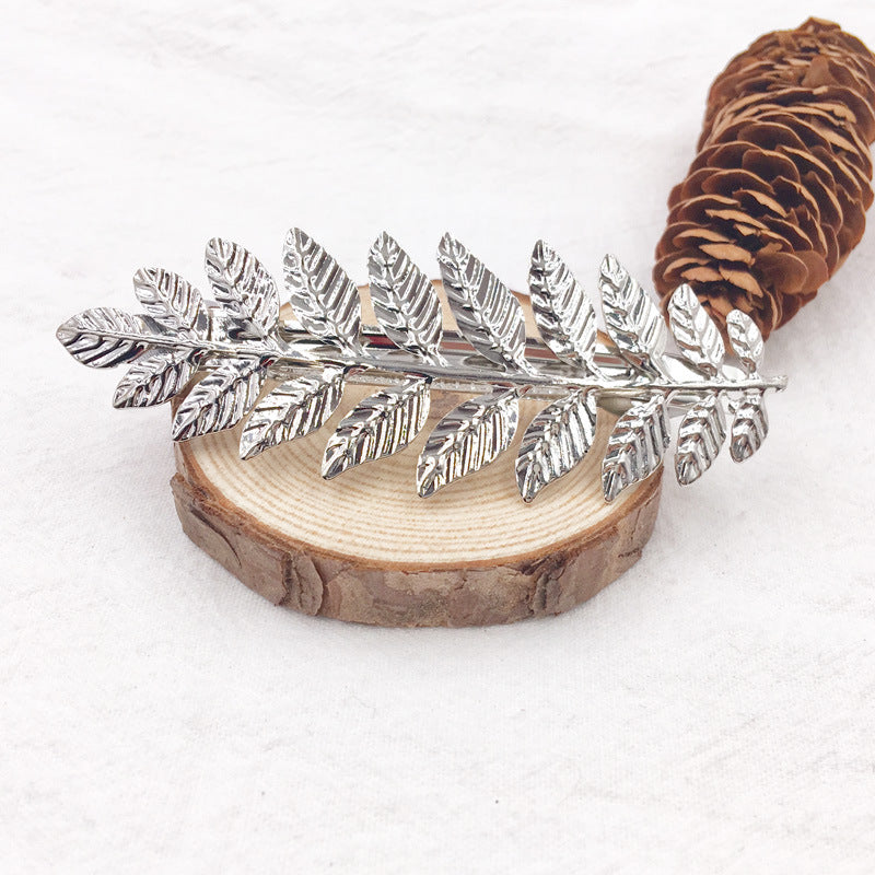 European And American Personality Retro Leaf Hairpin Elastic Ponytail Clip