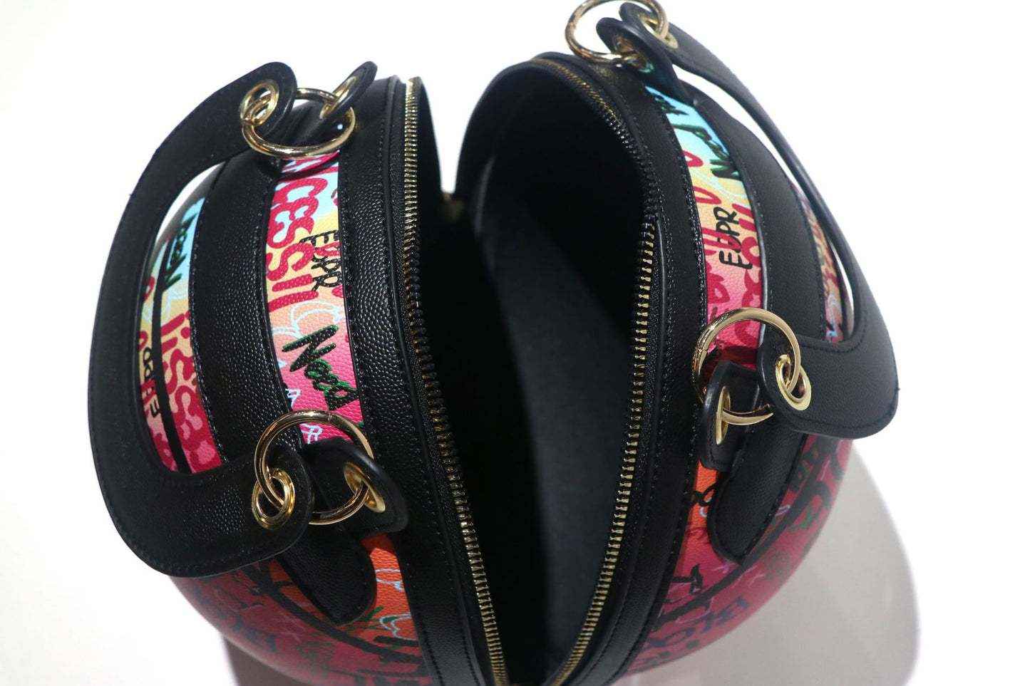 New Round Personalized Painted Graffiti Basketball Bag Chain Small Round Bag