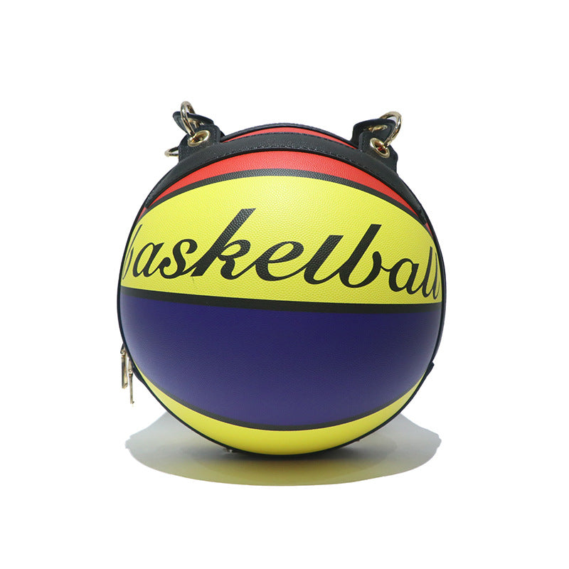 New Round Personalized Painted Graffiti Basketball Bag Chain Small Round Bag
