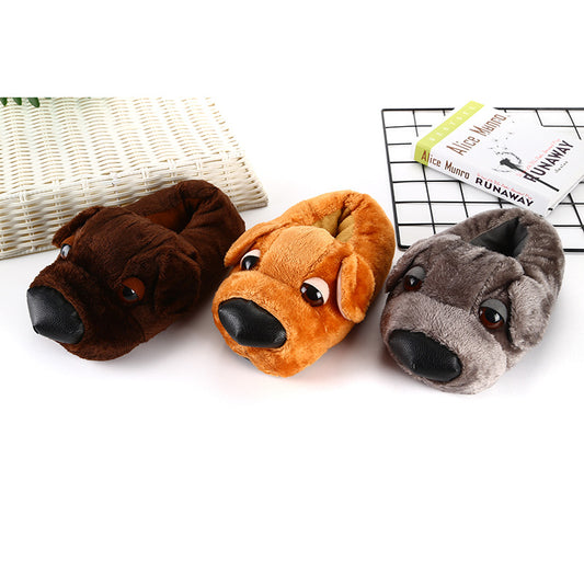 Home Warm Animal Cotton Shoes All-inclusive With Cartoon Wool Slippers