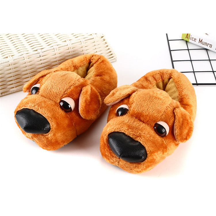 Home Warm Animal Cotton Shoes All-inclusive With Cartoon Wool Slippers