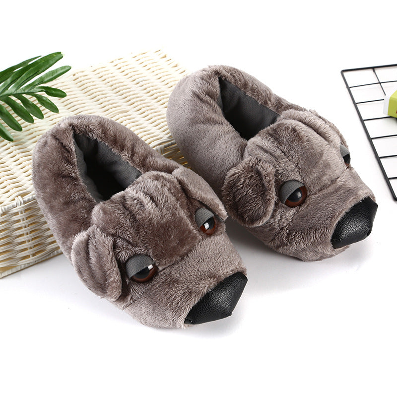 Home Warm Animal Cotton Shoes All-inclusive With Cartoon Wool Slippers