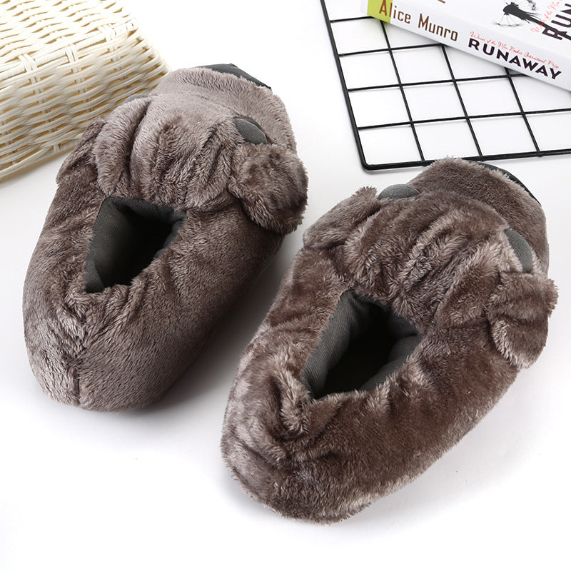 Home Warm Animal Cotton Shoes All-inclusive With Cartoon Wool Slippers