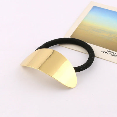 Headdress Simple Temperament Metal Smooth Leather Hair Loop
