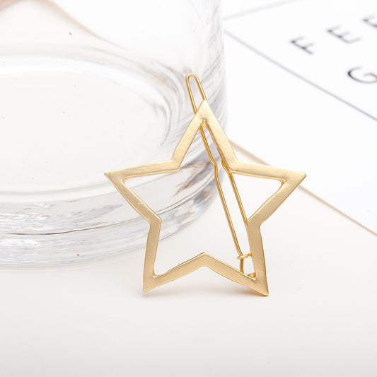 Hollow Smooth Five-Pointed Star Hairpin, All-Match Hairpin Side Clip Hair Accessories