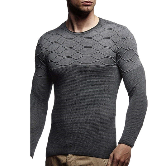 Men's Round Neck Pullover Long Sleeve Sweater