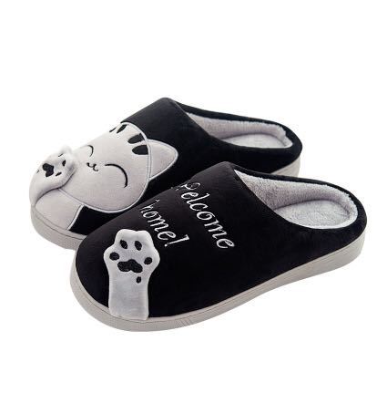 Women Winter Home Slippers Cartoon Cat Shoes Soft Winter Warm House Slippers Indoor Bedroom Lovers Couples