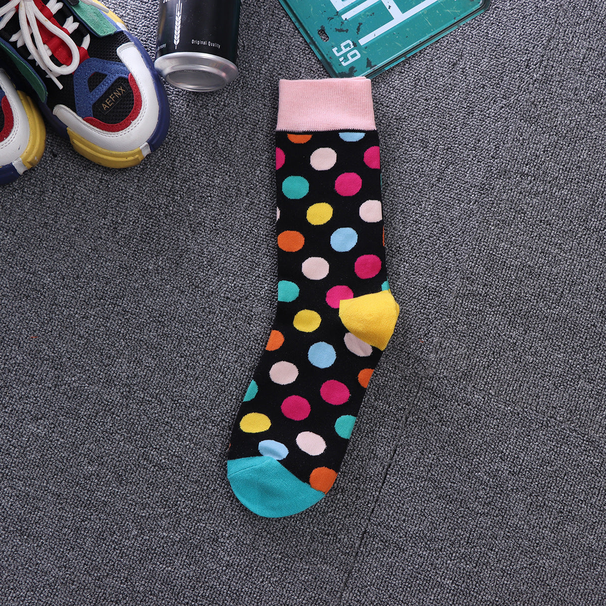 All-Match Polka Dot Pattern Ladies College Style Tube Socks