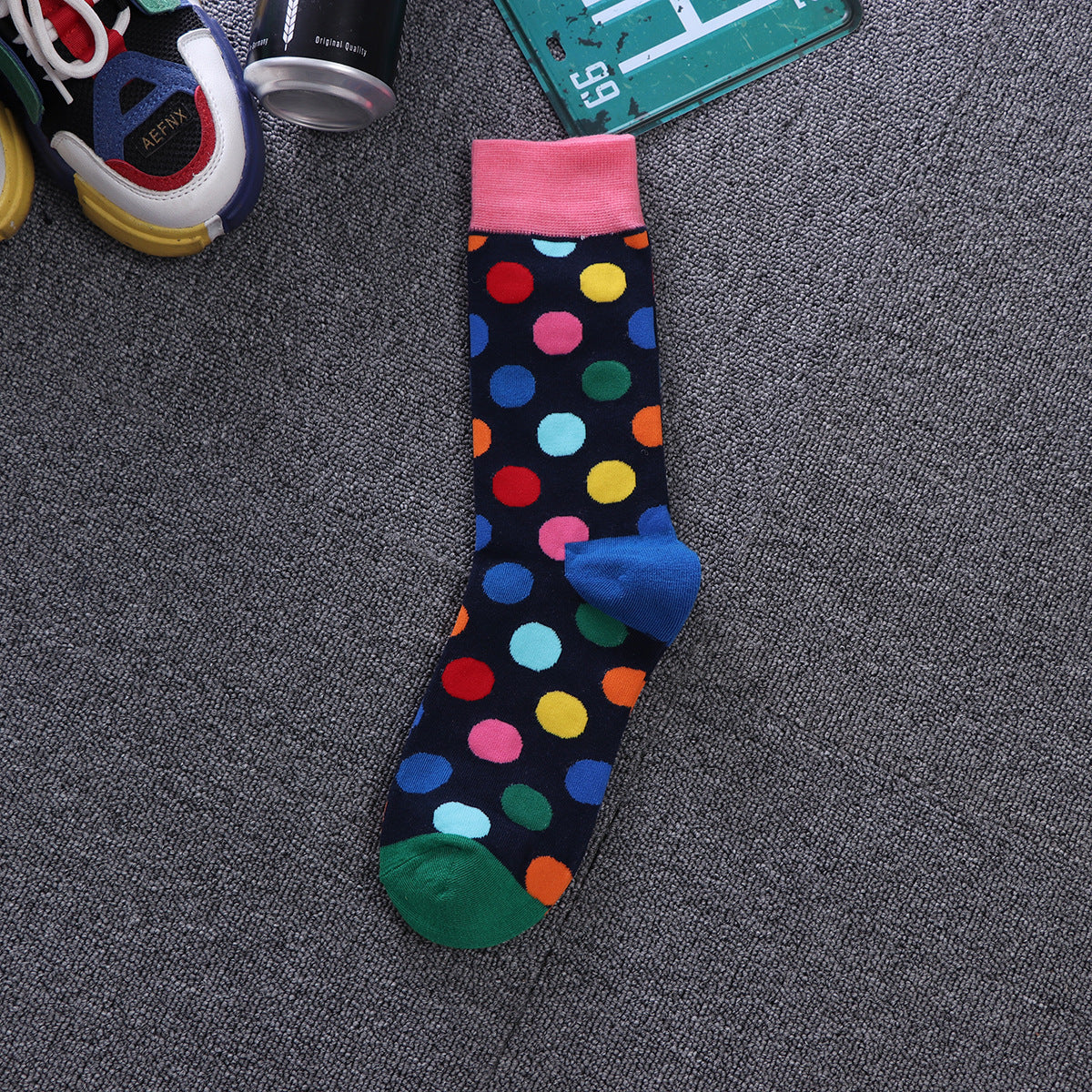 All-Match Polka Dot Pattern Ladies College Style Tube Socks