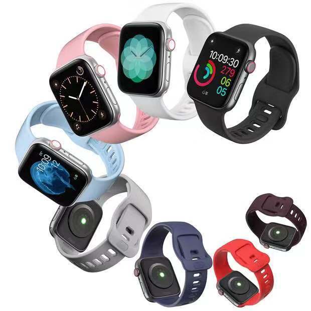 Suitable For Watch Strap Liquid Silicone Sports Strap Simple Solid Color Wristband
