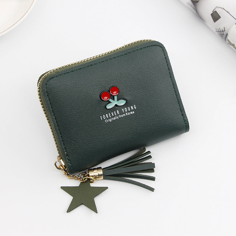 Ladies Short Cartoon Cute Little Flower Clutch