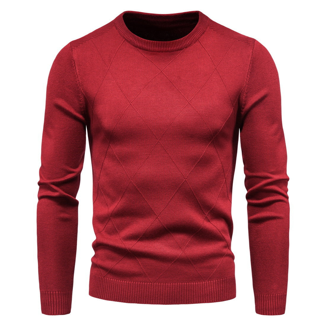 Men's Diamond Check Sweater Bottoming Shirt