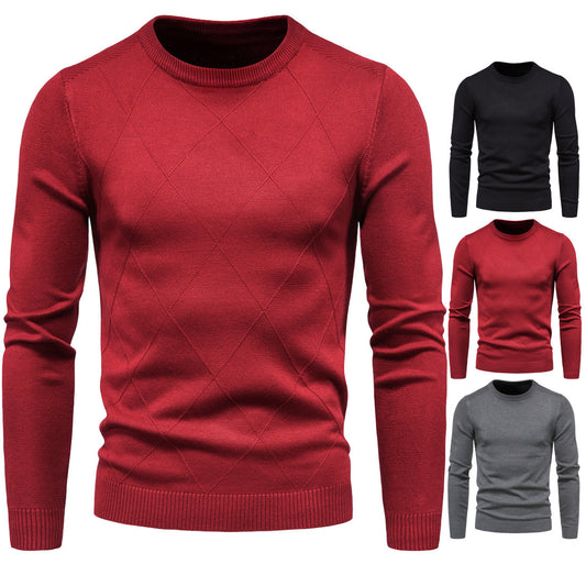 Men's Diamond Check Sweater Bottoming Shirt