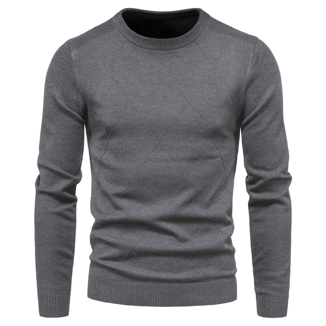 Men's Diamond Check Sweater Bottoming Shirt