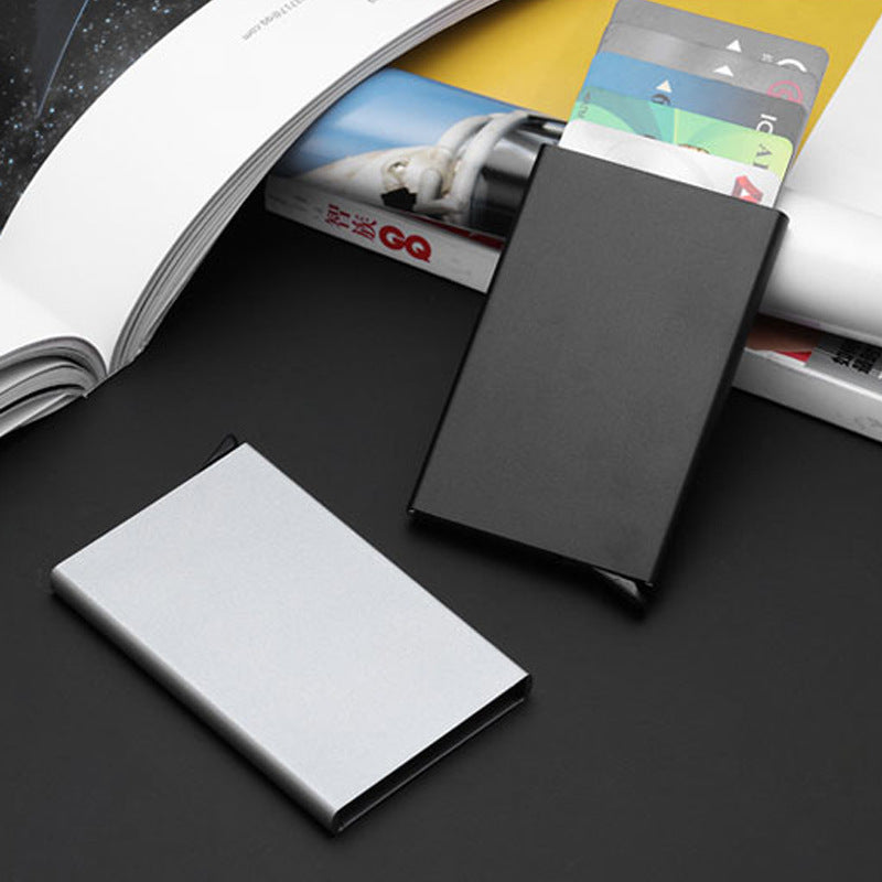 Anti-Theft Brush RFID Anti-Magnetic Aluminum Alloy Card Holder