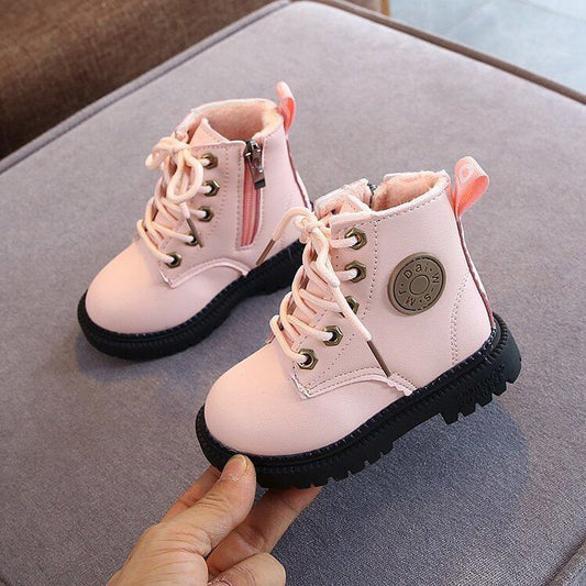 Girls Martin Boots Children's Shoes And Velvet Short Boots