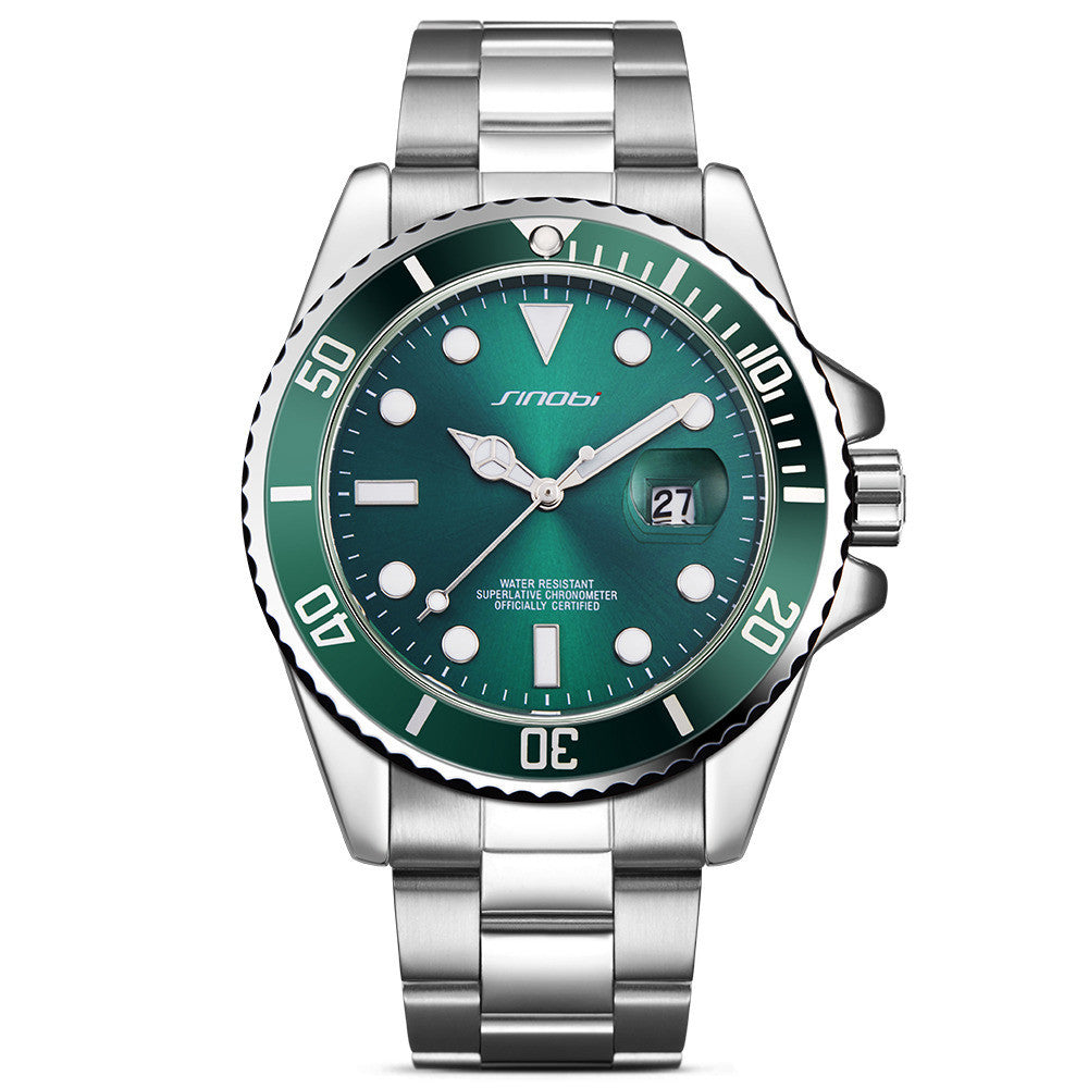 New Men's High-grade Steel Belt Luminous Waterproof Quartz Watch