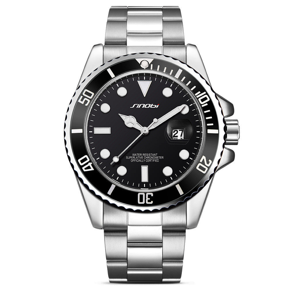 New Men's High-grade Steel Belt Luminous Waterproof Quartz Watch