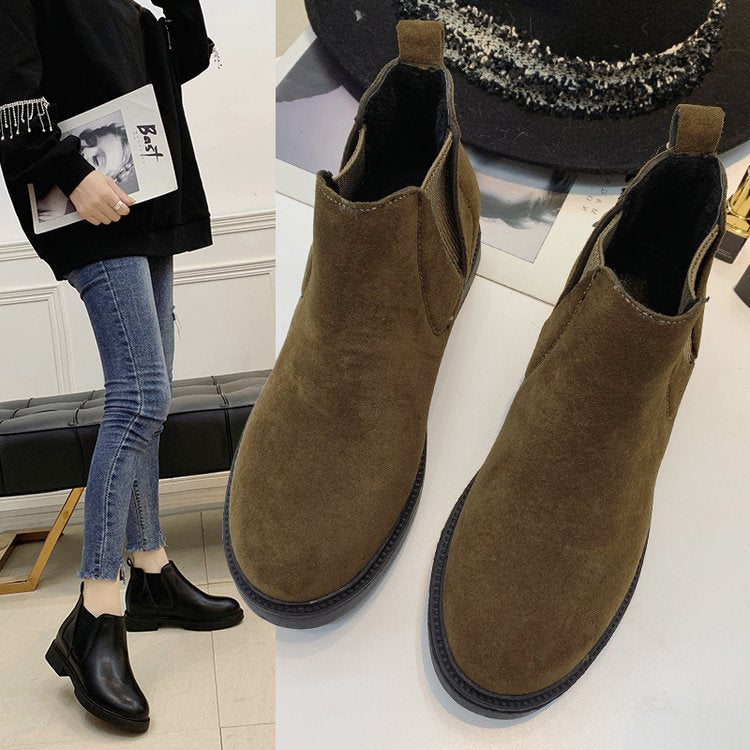 Wild students Vintage Boots Flat Ankle British Style