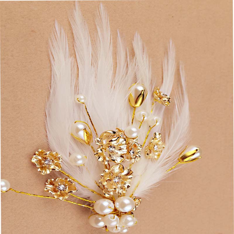 Hanfu Handmade Headdress Antique Accessories Feather Hairpin Antique Multicolor Headband