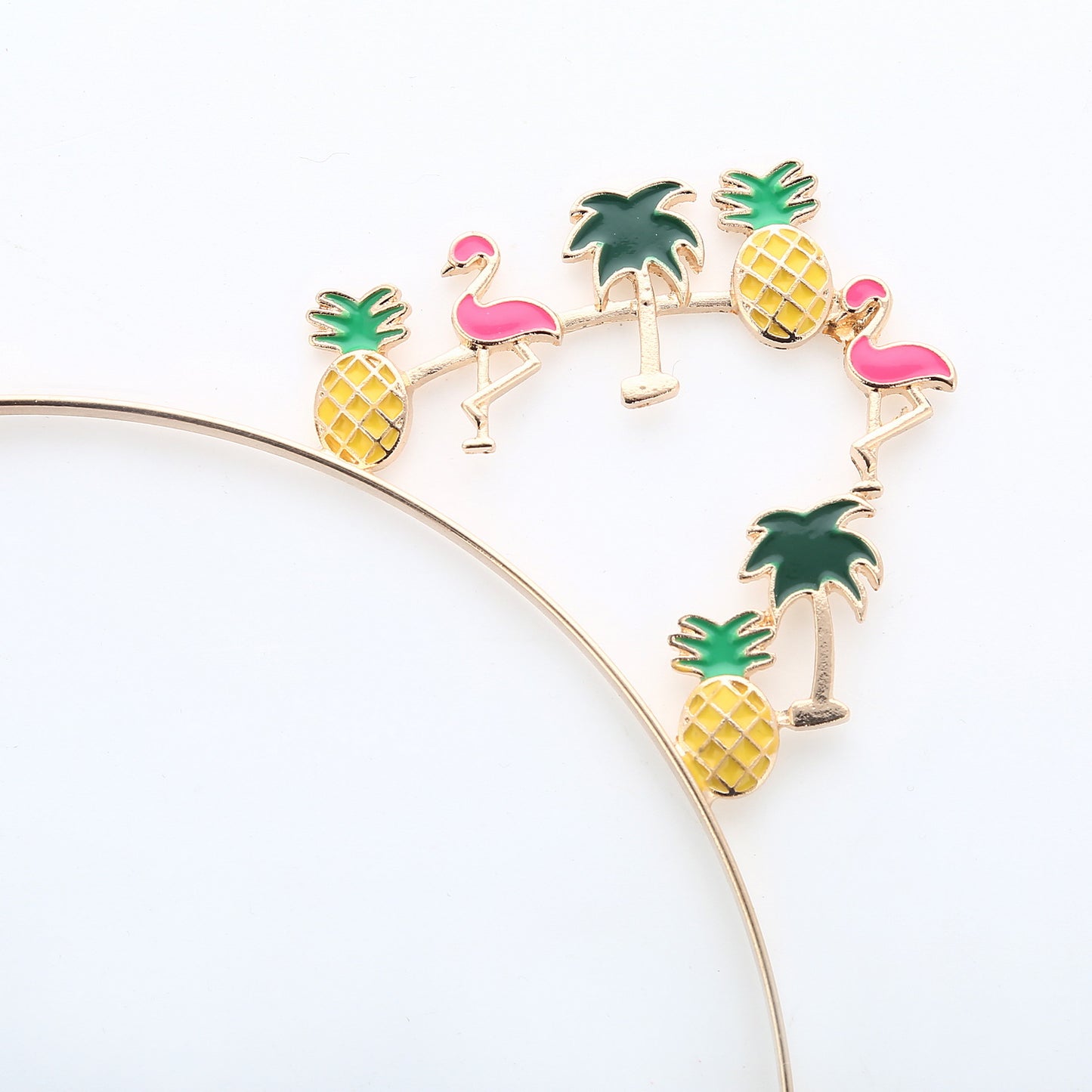 Pineapple Coconut Tree Flamingo Painting Oil hair Band