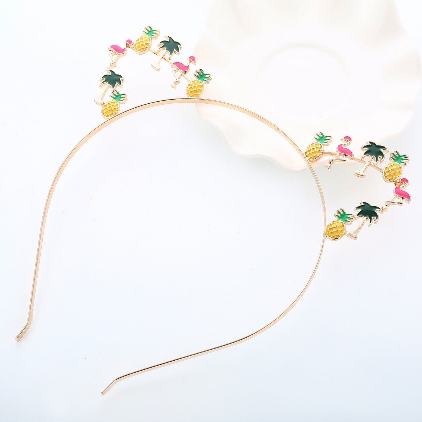 Pineapple Coconut Tree Flamingo Painting Oil hair Band