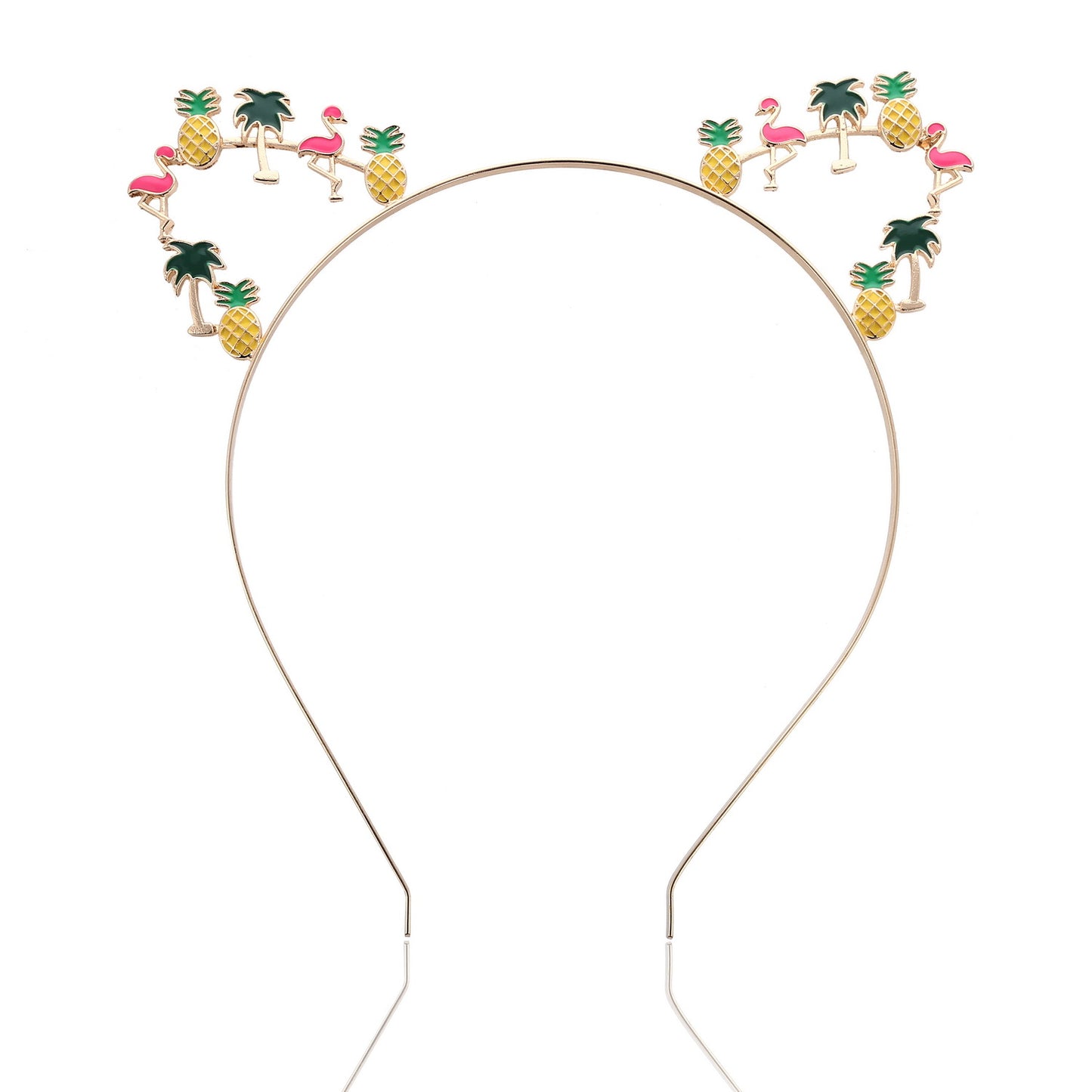 Pineapple Coconut Tree Flamingo Painting Oil hair Band