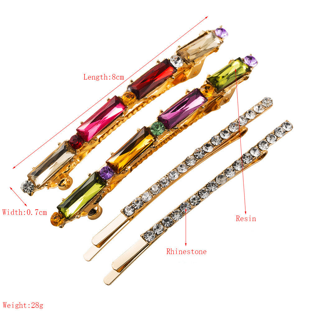 European And American Style Alloy Diamond Fashion Hairpin Set