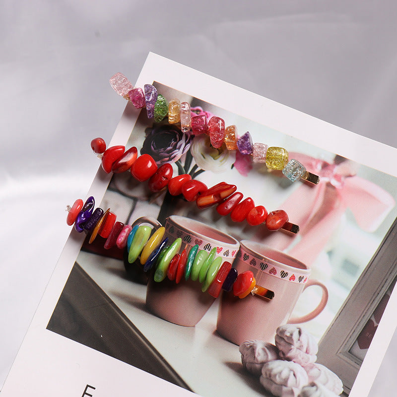 One Word Clip Turquoise Candy Color Hairpin