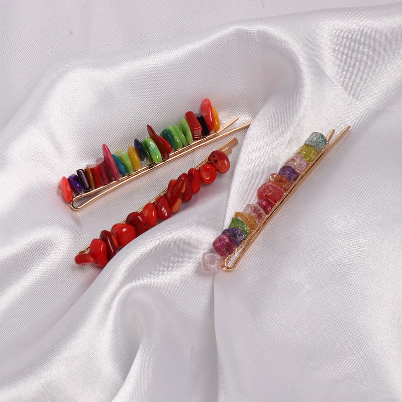 One Word Clip Turquoise Candy Color Hairpin