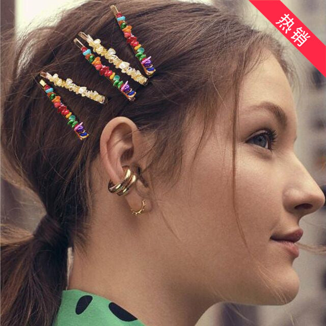 One Word Clip Turquoise Candy Color Hairpin