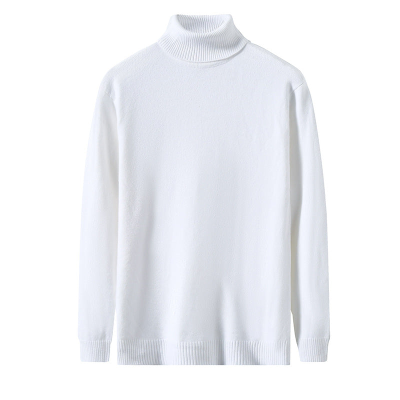 High Collar Solid Color Slimming Pullover Fashion Casual Bottom Shirt