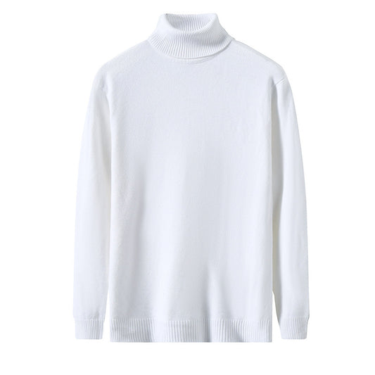 High Collar Solid Color Slimming Pullover Fashion Casual Bottom Shirt