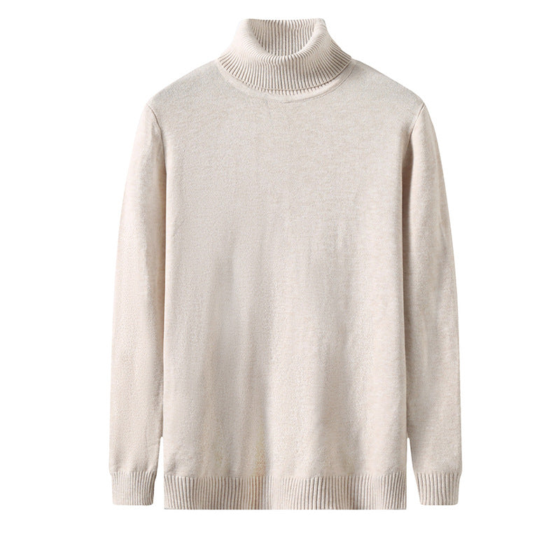High Collar Solid Color Slimming Pullover Fashion Casual Bottom Shirt