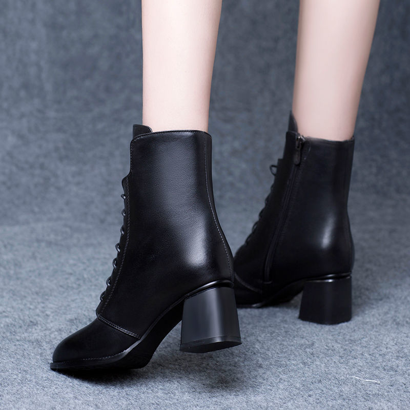 Fashion All-match Thick-heeled Martin Boots