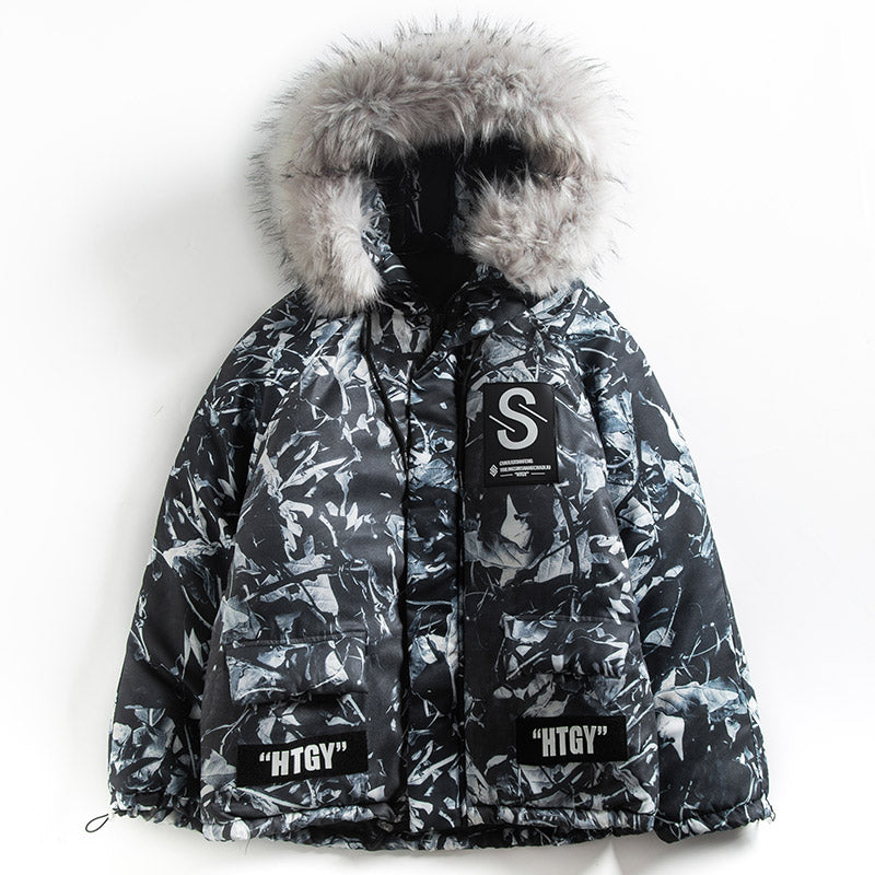 Løs hiphop-camouflagejakke til bjergbrug