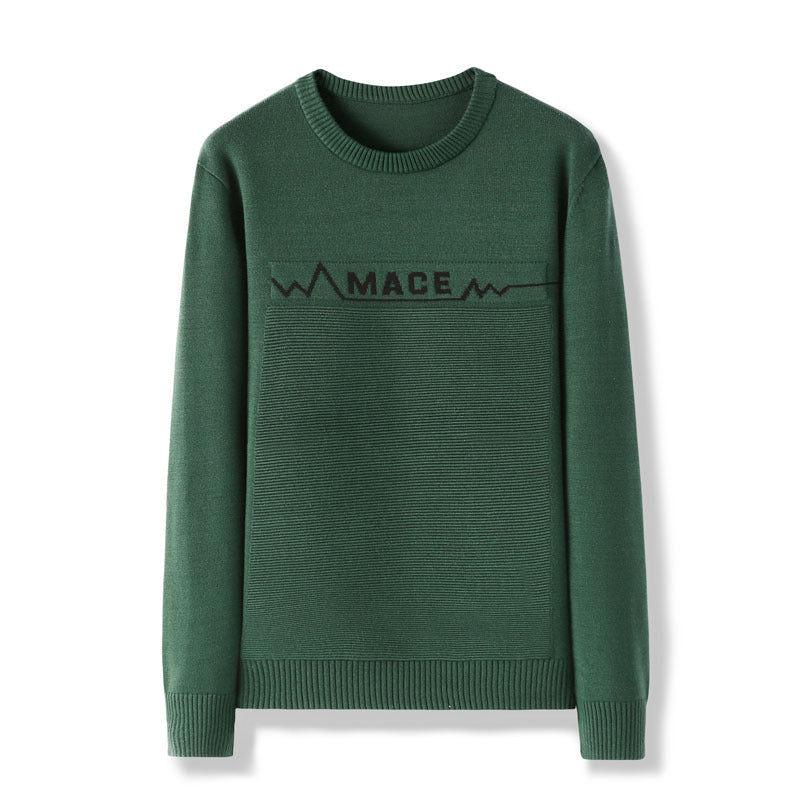 Men's Long Sleeve Crew Neck Letter Sweater